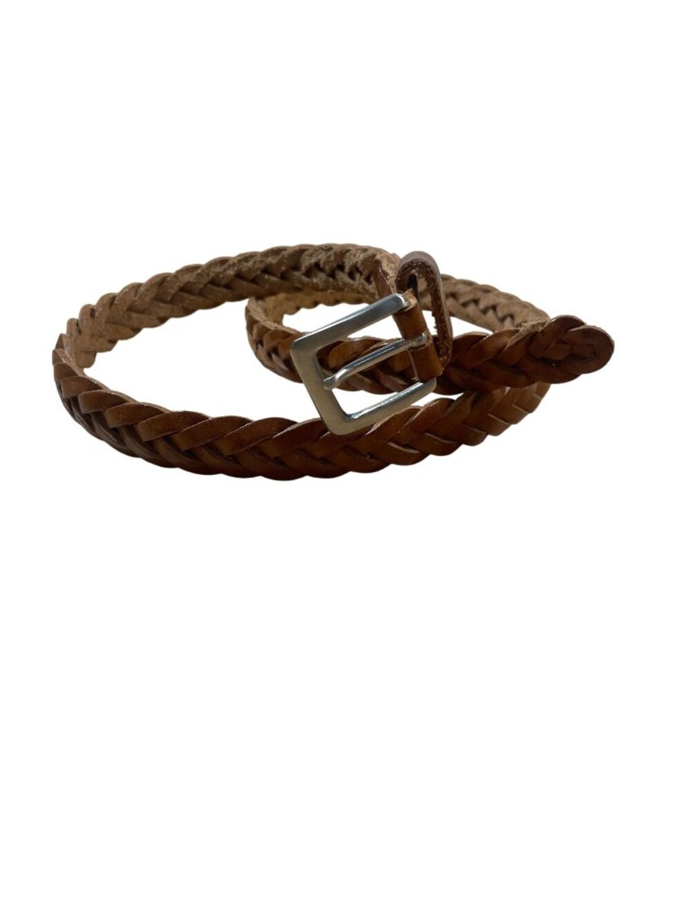 Vintage Y2K Calvin Klein Skinny Braided Leather Belt Women S Tan